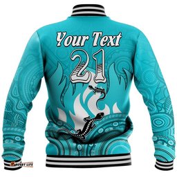 Custom Personalised Brisbane Heat Cricket Champions Baseball Jacket Lizard Indigenous Aboriginal