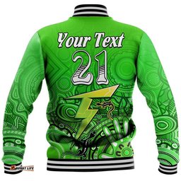 Custom Personalised Sydney Thunder Cricket Champions Baseball Jacket Lizard Indigenous Aboriginal