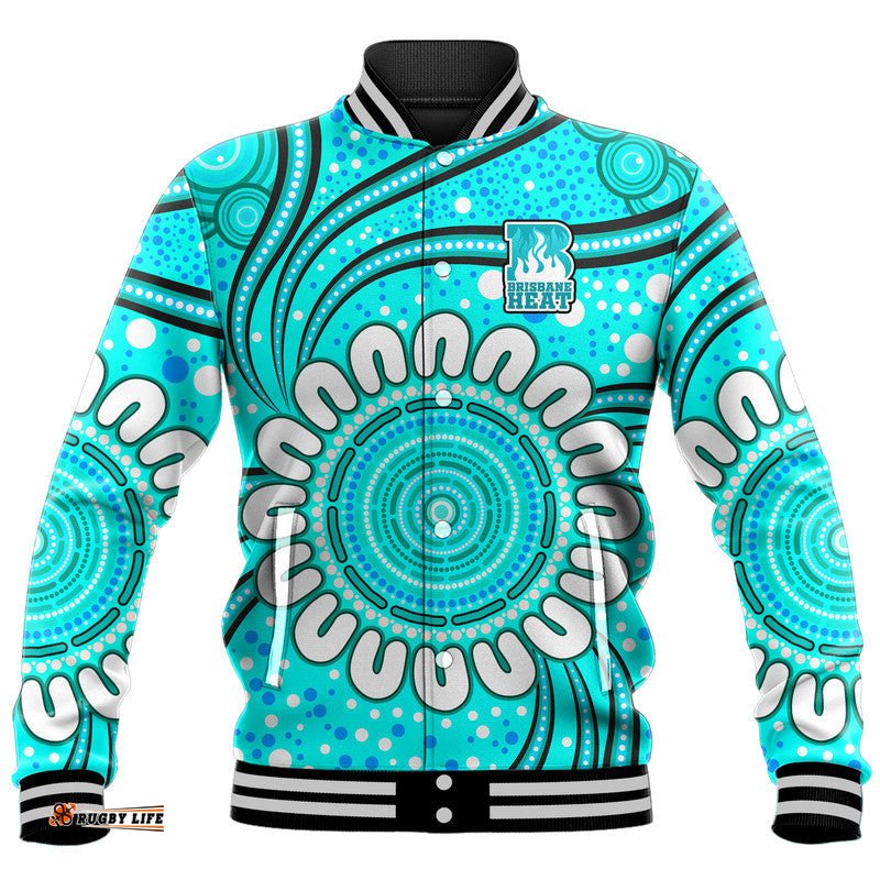 Custom Personalised Brisbane Heat Cricket Baseball Jacket Aboriginal