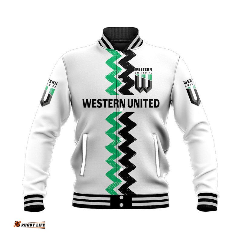Custom Personalised Western United Baseball Jacket Soccer Club Original Style - White