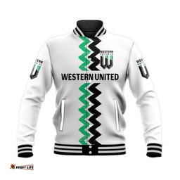 Custom Personalised Western United Baseball Jacket Soccer Club Original Style - White