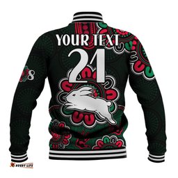 Custom Personalised NRL Rabbitohs Rugby Baseball Jacket The Bunnies 1908 Aboriginal