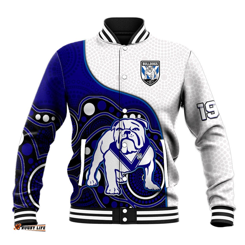 Bulldogs Rugby Baseball Jacket Go Doggies Indigenous Art