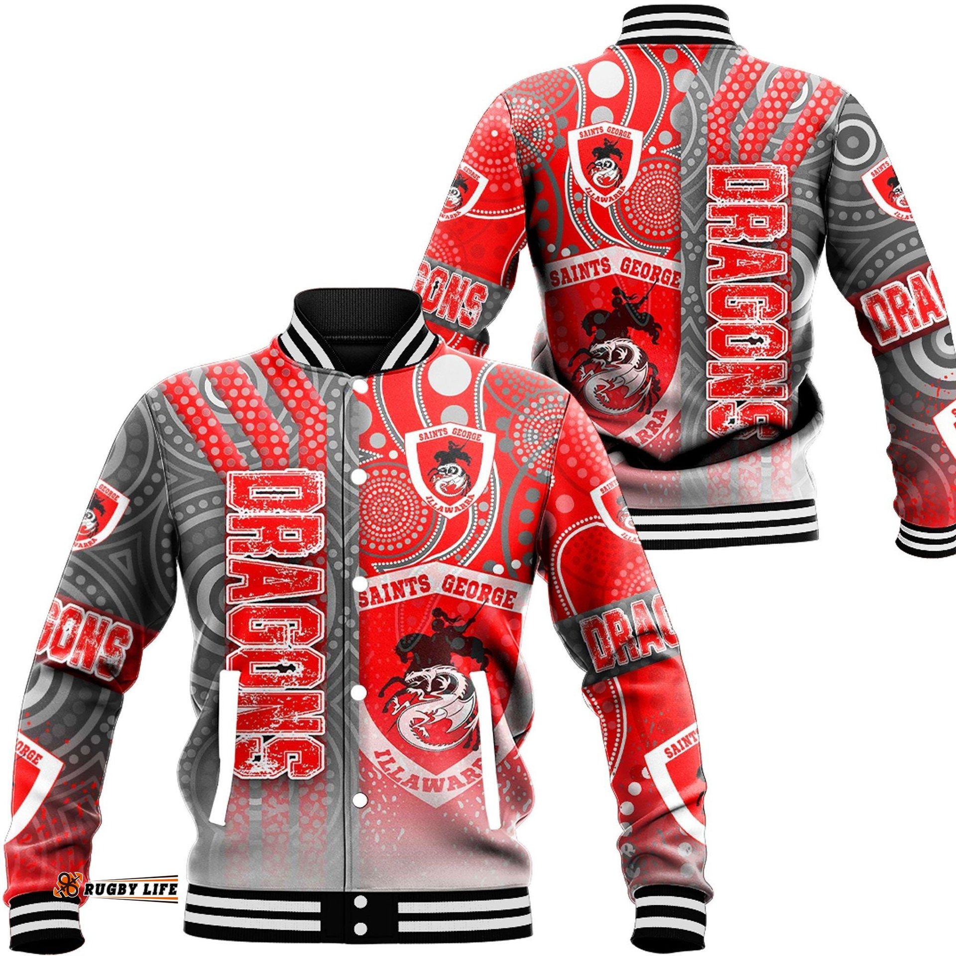 Vibe Hoodie Clothing - St. George Illawarra Dragons Sporty Style Baseball Jackets