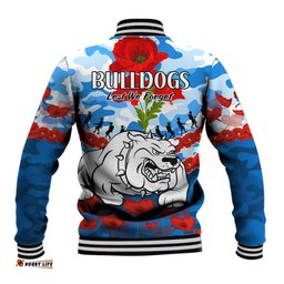 Bulldogs Rugby ANZAC Baseball Jacket Lest We Forget
