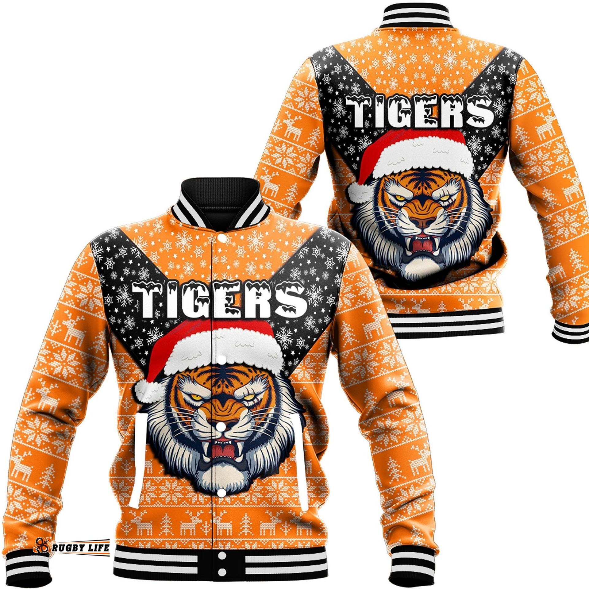 Vibe Hoodie Clothing - Wests Tigers Christmas Baseball Jackets