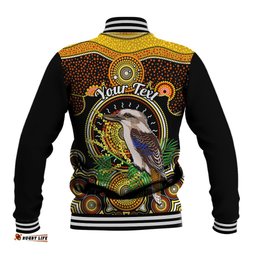 Personalised Australian Astrology Baseball Jacket Aboriginal Kookaburra Zodiac Sign