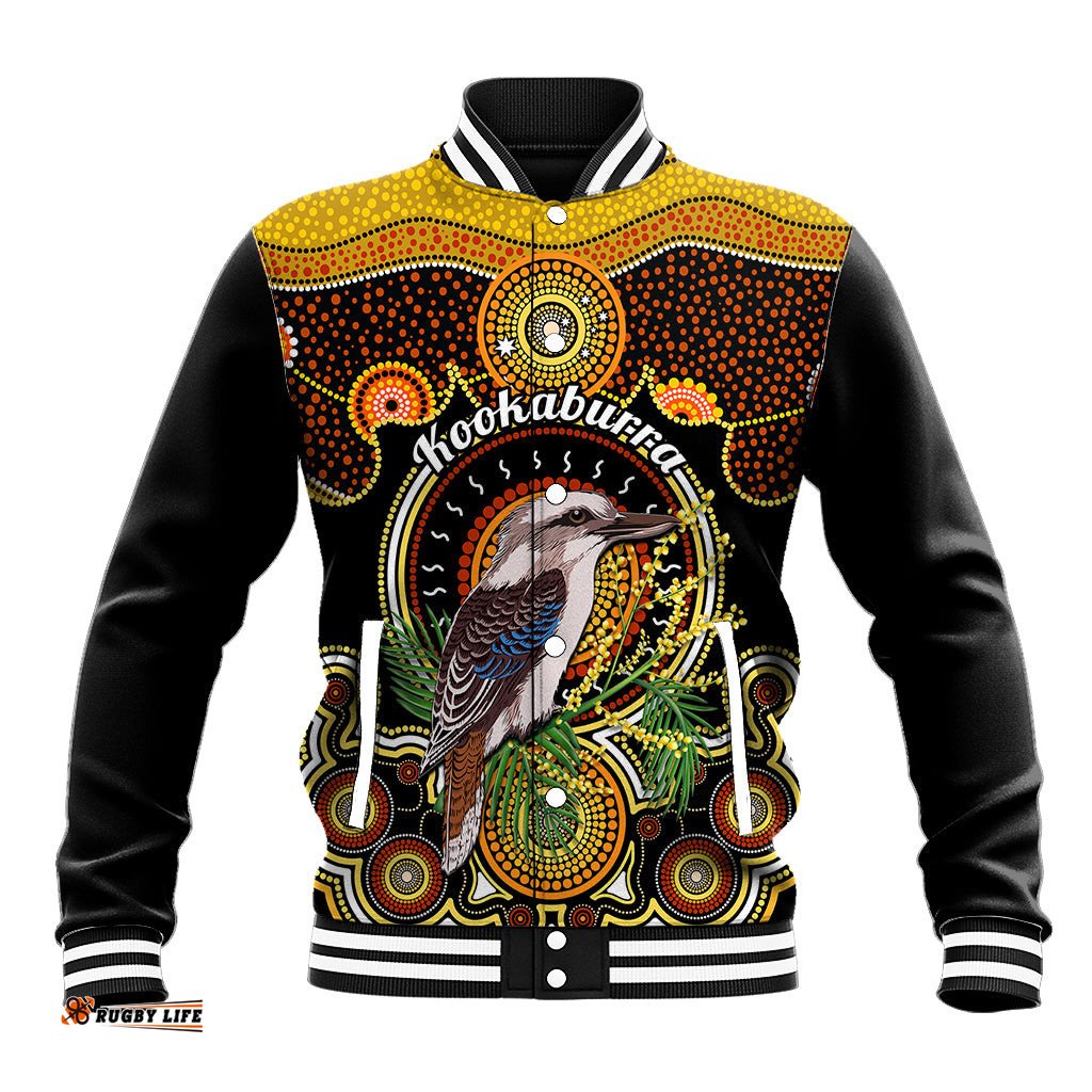 Personalised Australian Astrology Baseball Jacket Aboriginal Kookaburra Zodiac Sign