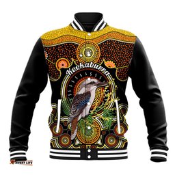Personalised Australian Astrology Baseball Jacket Aboriginal Kookaburra Zodiac Sign