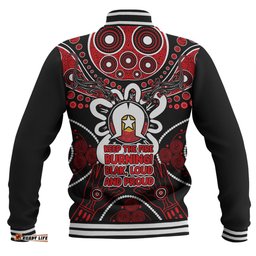 Australia Baseball Jacket Naidoc Week Aboriginal Inspired Dot Art Painting And Aussie Lizard