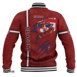 St. George Illawarra Dragons Baseball Jacket - Happy Australia Day Flag Scratch Style