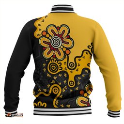 Australia Baseball Jacket Aboriginal Style Of Background Yellow
