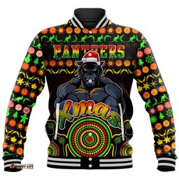 Panthers Christmas Vibe With Aboriginal Dot Panting Style Baseball Jacket