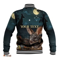 Australia Easter 2024 Baseball Jacket Bunny With Aboriginal Eggs At Starry Night