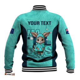 Custom Matildas Baseball Jacket Australian Cute Mascot Unique Turquosie Version