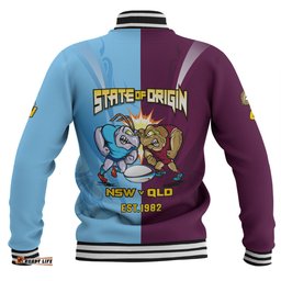 Queensland Maroons Baseball Jacket Custom State Of Origin 2024 Tough Fan Rugby For Life QLD vs NSW