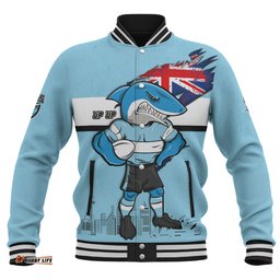 Cronulla-Sutherland Sharks Baseball Jacket Custom For Die Hard Fan Australia Flag Scratch Style