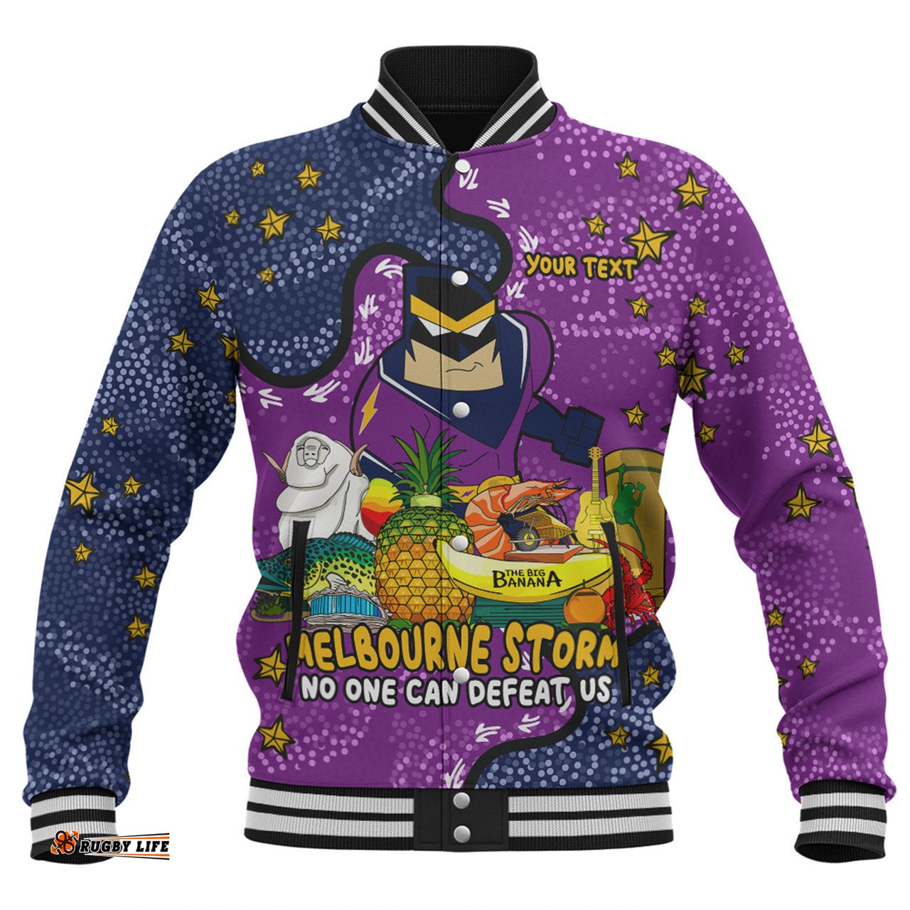 Melbourne Storm Custom Baseball Jacket - Australian Big Things Baseball Jacket