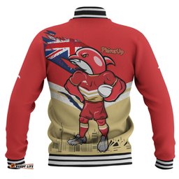 Redcliffe Dolphins Baseball Jacket Custom For Die Hard Fan Australia Flag Scratch Style