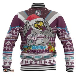 Manly Warringah Sea Eagles Christmas Custom Baseball Jacket - Manly Santa Aussie Big Things Baseball Jacket