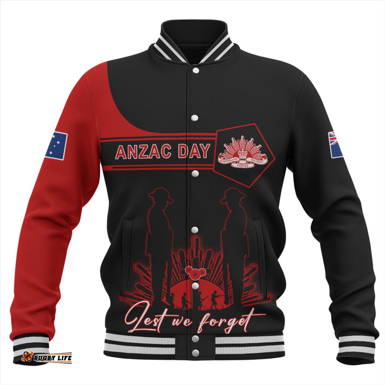 Australia Baseball Jacket Anzac Day Army And Soldiers Style