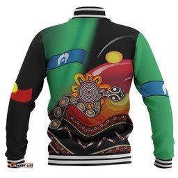 Australia Aboriginal Custom Baseball Jacket - The Rainbow Serpent Dreamtime Give Shape To The Earth Baseball Jacket