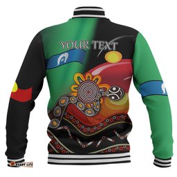 Australia Aboriginal Custom Baseball Jacket - The Rainbow Serpent Dreamtime Give Shape To The Earth Baseball Jacket
