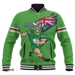 Canberra Raiders Baseball Jacket Custom For Die Hard Fan Australia Flag Scratch Style