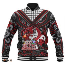 St. George Illawarra Dragons Baseball Jacket Aboriginal Inspired Naidoc Week Custom For Die Hard Fan Supporters