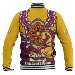 Brisbane Broncos Baseball Jacket Aboriginal Inspired Naidoc Symbol Pattern