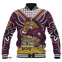 Brisbane Broncos Baseball Jacket Aboriginal Inspired Naidoc Week Custom For Die Hard Fan Supporters