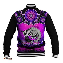 Personalised Australia Gemini Sugar Gilder Zodiac Baseball Jacket Auz Astrology Aboriginal - Magenta