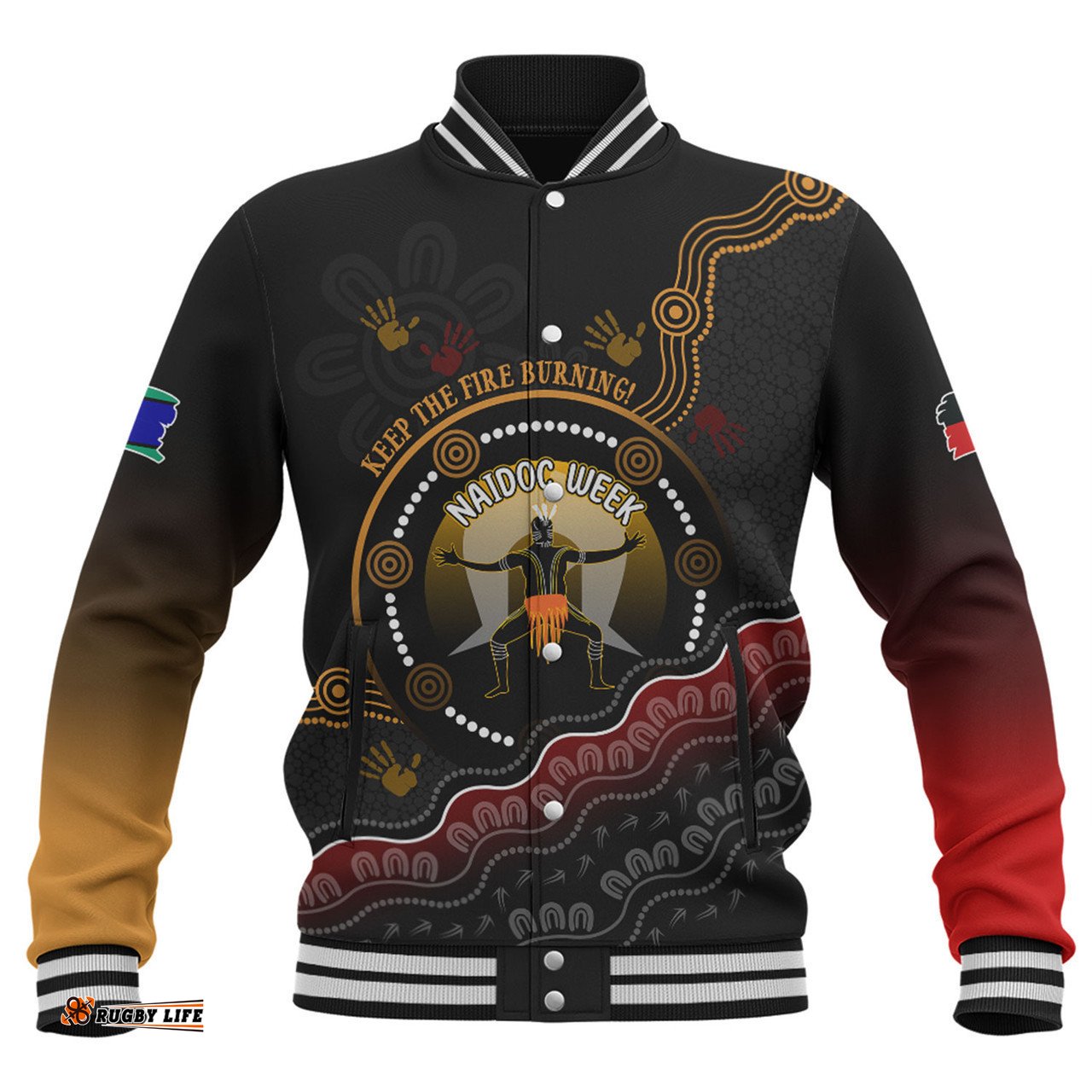 Australia Baseball Jacket Naidoc Week Aboriginal Inspired And Torres Strait Islander Culture
