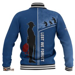 Canterbury-Bankstown Bulldogs Baseball Jacket - Anzac Day Lest We Forget Poppy