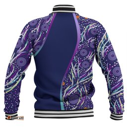 Australia Aboriginal Custom Baseball Jacket - Purple Dot Dreamtime Baseball Jacket