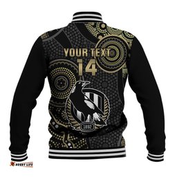 Custom AFL Collingwood Baseball Jacket Indigenous Magpies Dynamic Version