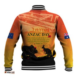 Australia ANZAC Day Baseball Jacket Koala and Kangaroo Respect Aboriginal Pattern