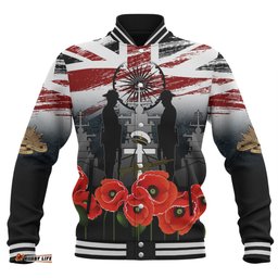 Australia Navy Force Anzac Day Custom Baseball Jacket - We Thank You For Our Freedom Baseball Jacket