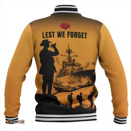 Australia Baseball Jacket Lest We Forget Navy Anzac