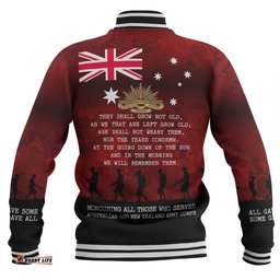 Australia Anzac Day Baseball Jacket - Australia and New Zealand Warriors All gave some Some Gave All Red Baseball Jacket