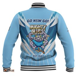 New South Wales Blues Baseball Jacket Custom State Of Origin 2024 Passionate Fan Born To Win Ver 2