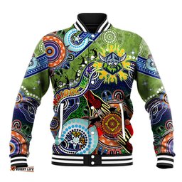 Personalised Raiders NAIDOC Week 2024 Baseball Jacket Australia Aboriginal Dot Painting DT02