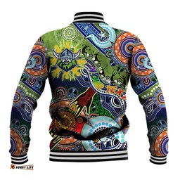 Personalised Raiders NAIDOC Week 2024 Baseball Jacket Australia Aboriginal Dot Painting DT02
