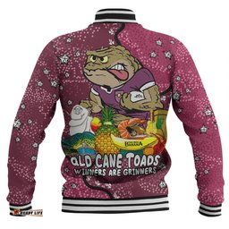 Queensland Cane Toads Custom Baseball Jacket - Australian Big Things Baseball Jacket