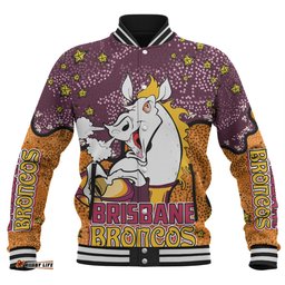 Brisbane Broncos Custom Baseball Jacket - Team With Dot And Star Patterns For Tough Fan Baseball Jacket