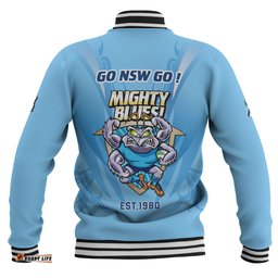 New South Wales Blues Baseball Jacket Custom State Of Origin 2024 Passionate Fan Born To Win Ver 1