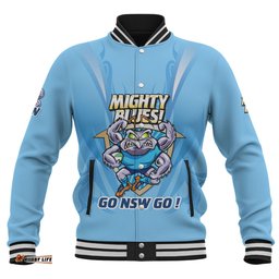 New South Wales Blues Baseball Jacket Custom State Of Origin 2024 Passionate Fan Born To Win Ver 1