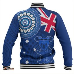 Australia Baseball Jacket Flag With Koala Aboriginal