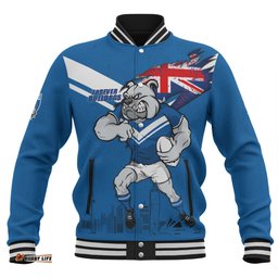 Canterbury-Bankstown Bulldogs Baseball Jacket Custom For Die Hard Fan Australia Flag Scratch Style