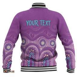 Australia Aboriginal Custom Baseball Jacket - Purple Aboriginal Dot Baseball Jacket